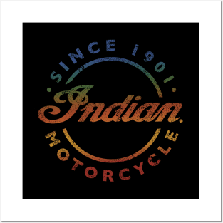 Retro Colors Indian Motorcycles Posters and Art